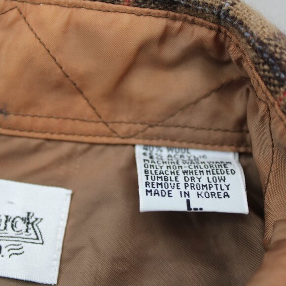 Vintage Flannel Shirt - Sear Brown Plaid Pattern - Men's Large - Picture 10 of 10